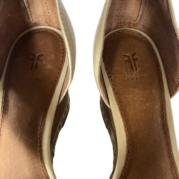 Frye Riviana Off White Feather Wedge Sandal 6 - Picture 8 of 8